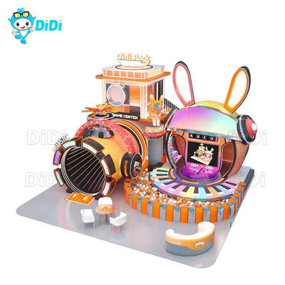 Un buen precio. Jardín de juego interior con tema de conejo con diapositivas y juegos de pared interactivos para más de 100 niños en línea